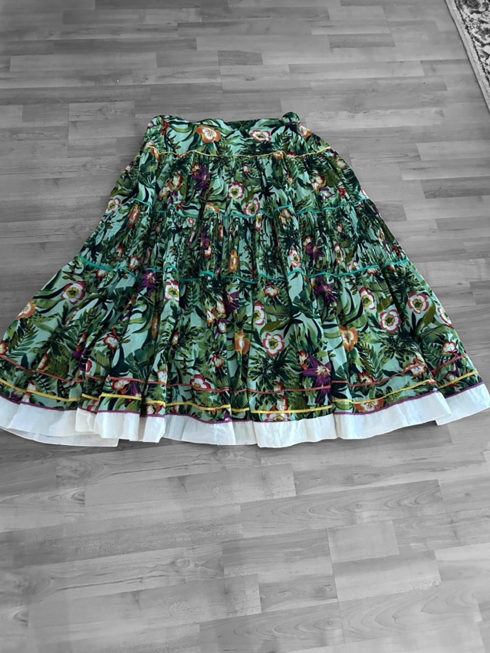 Vintage Boho Coldwater Creek Floral Maxi Skirt Size 1X